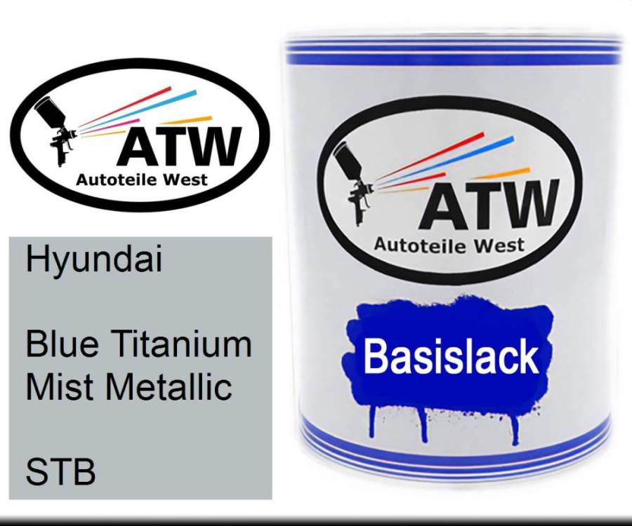 Hyundai, Blue Titanium Mist Metallic, STB: 1L Lackdose, von ATW Autoteile West.